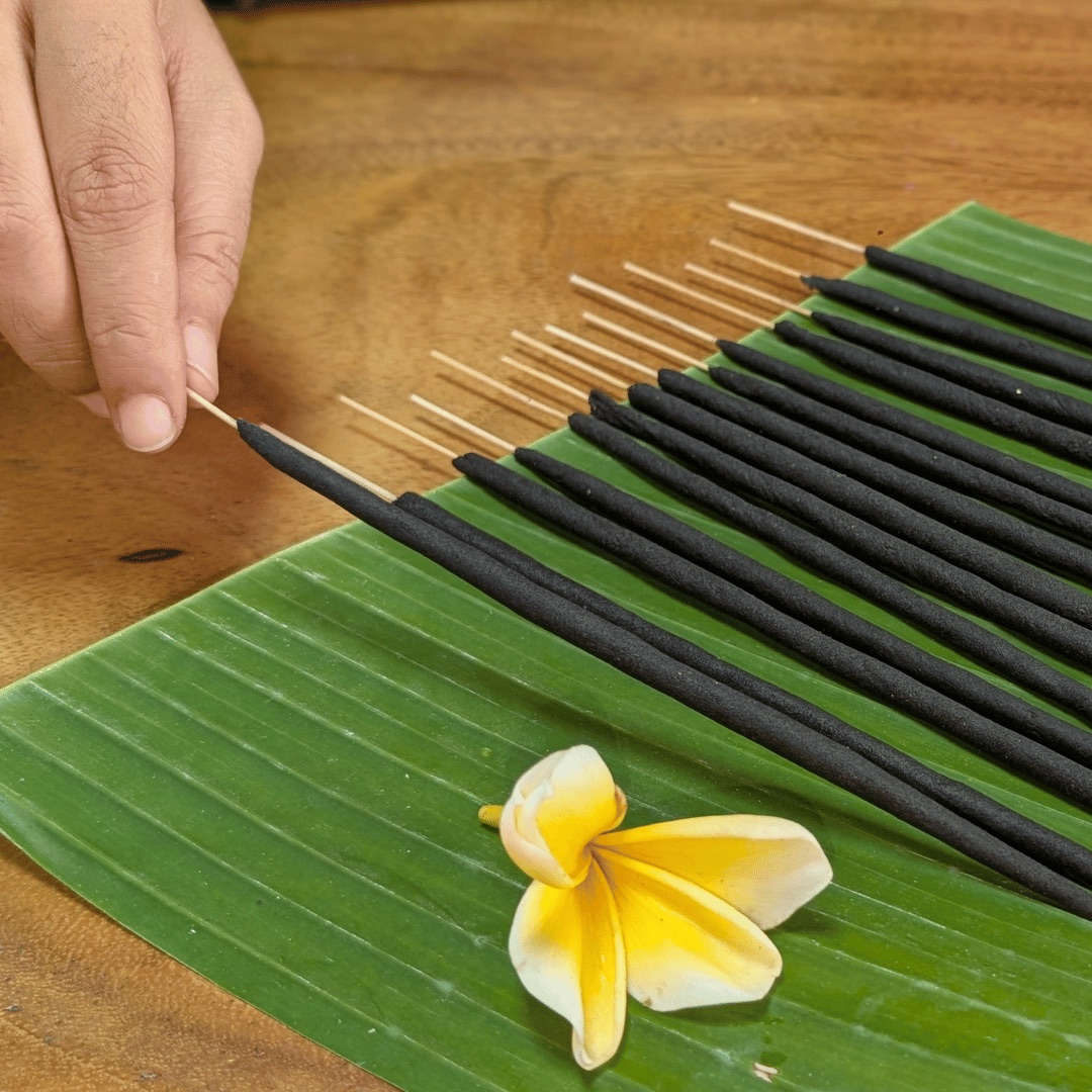 Dark incense ingredients and botanicals for Purba incense kit