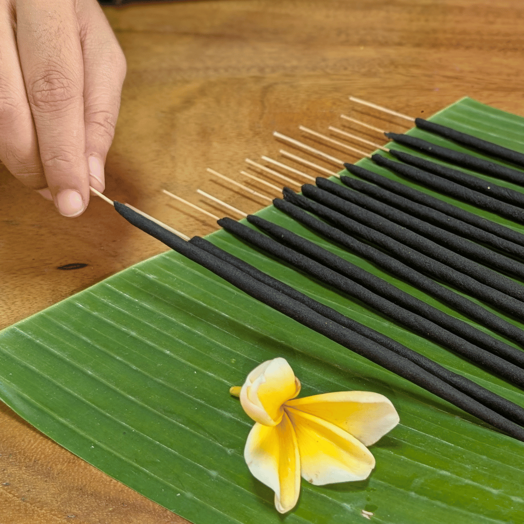 Dark incense ingredients and botanicals for Purba incense kit