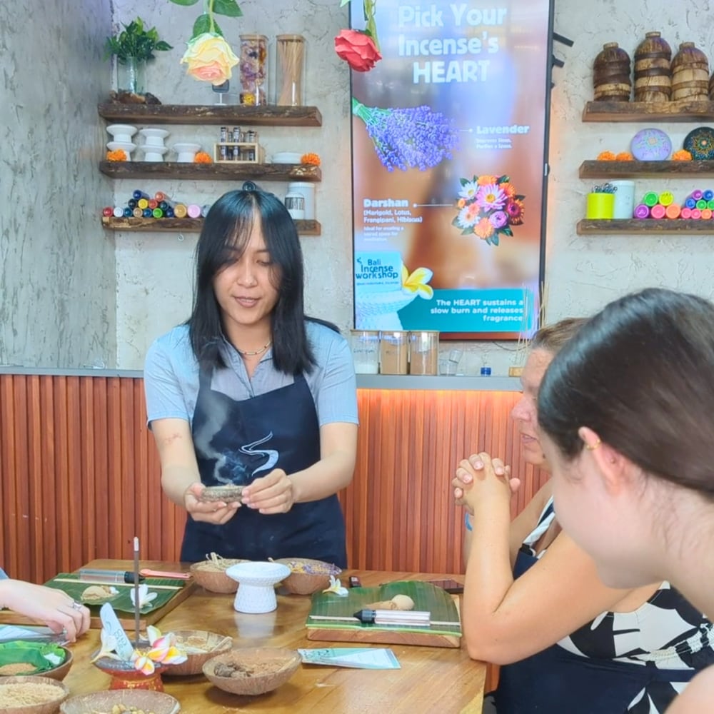 Sacred Smoke instructor demonstrating incense smoke testing